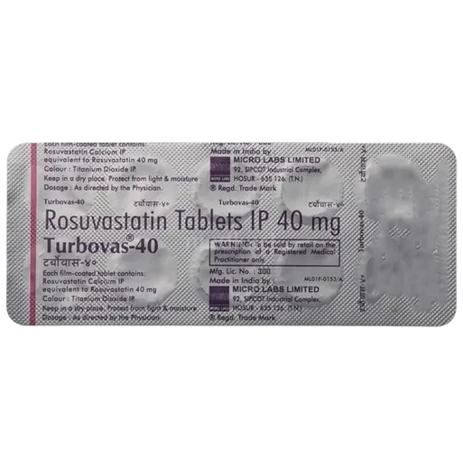 turbovas 40mg tablet 10's